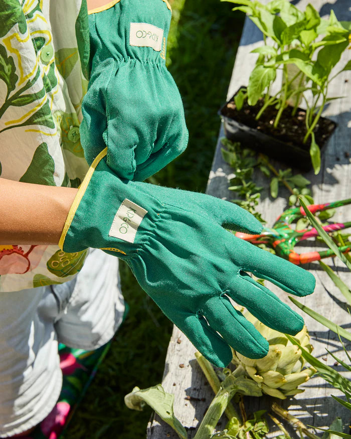 Follow The Sun Yellow Garden Tools and Gloves Set One Size | Kip & Co
