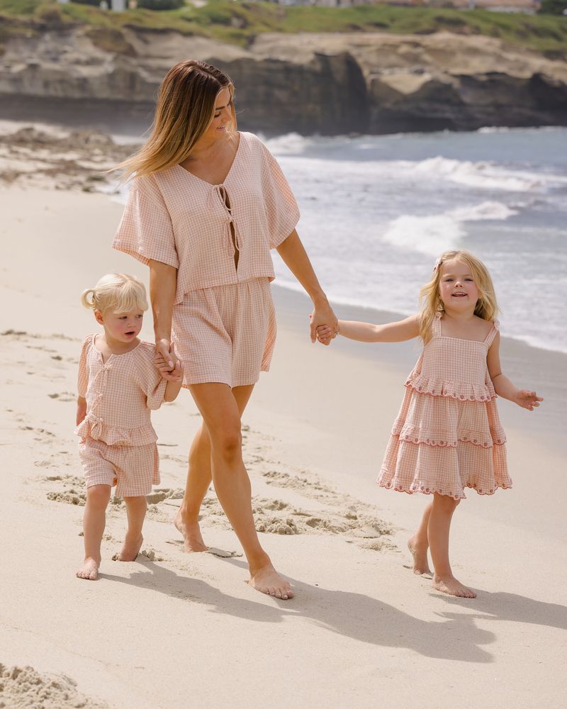 Ruffled Swing Dress || Petal Gingham - Petal | Rylee + Cru