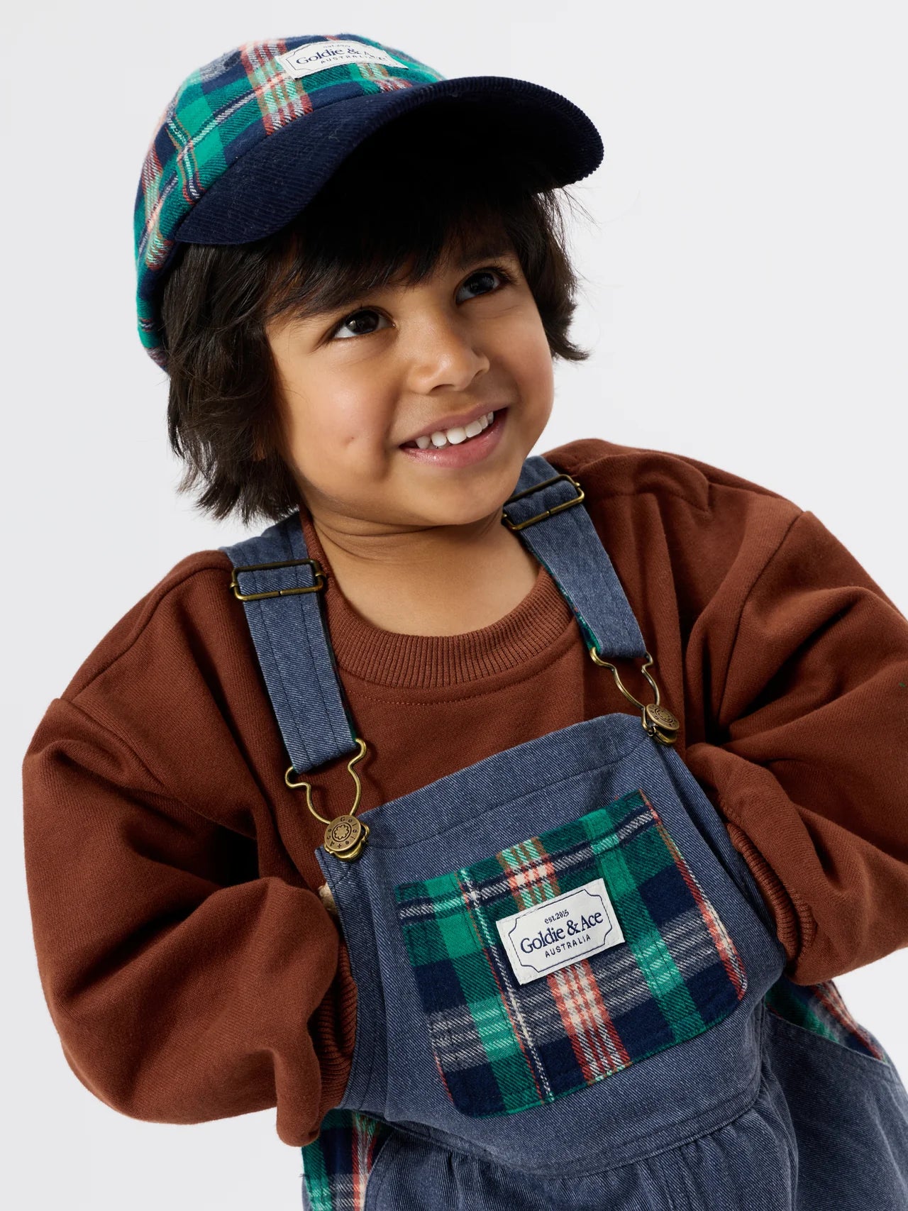 AUSTIN GREEN CHECK OVERALLS | Goldie + Ace