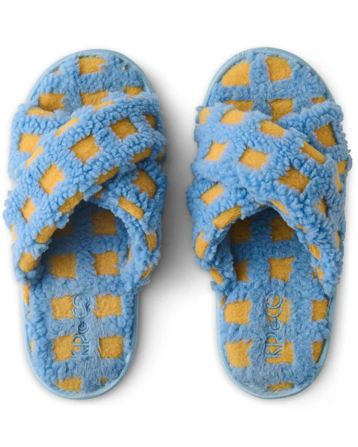 Ocean Shores Check Sherpa Adult Slippers | Kip & Co