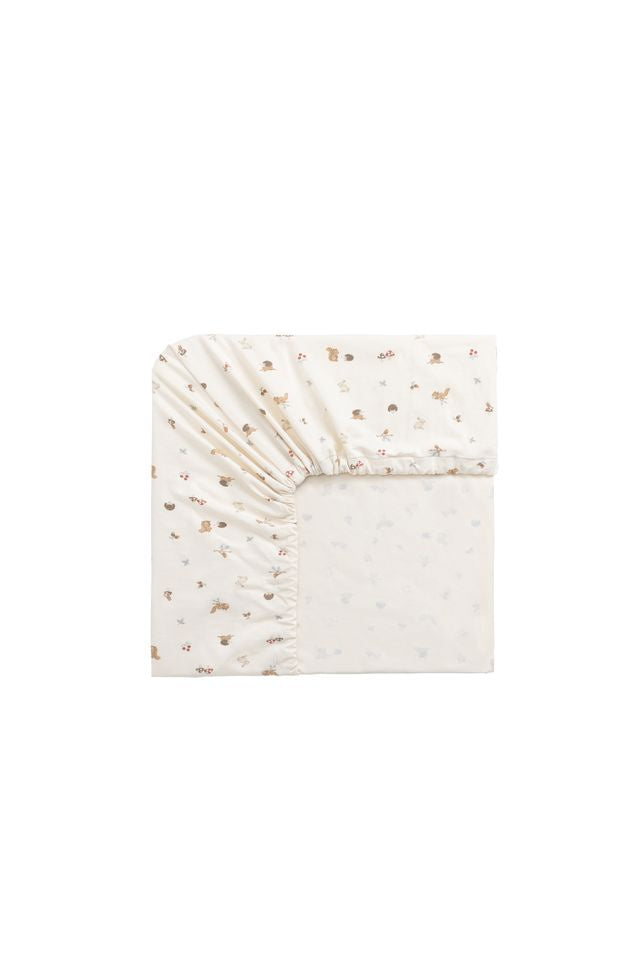 Organic Cotton Cot Sheet | Forest Gathering | Jamie Kay