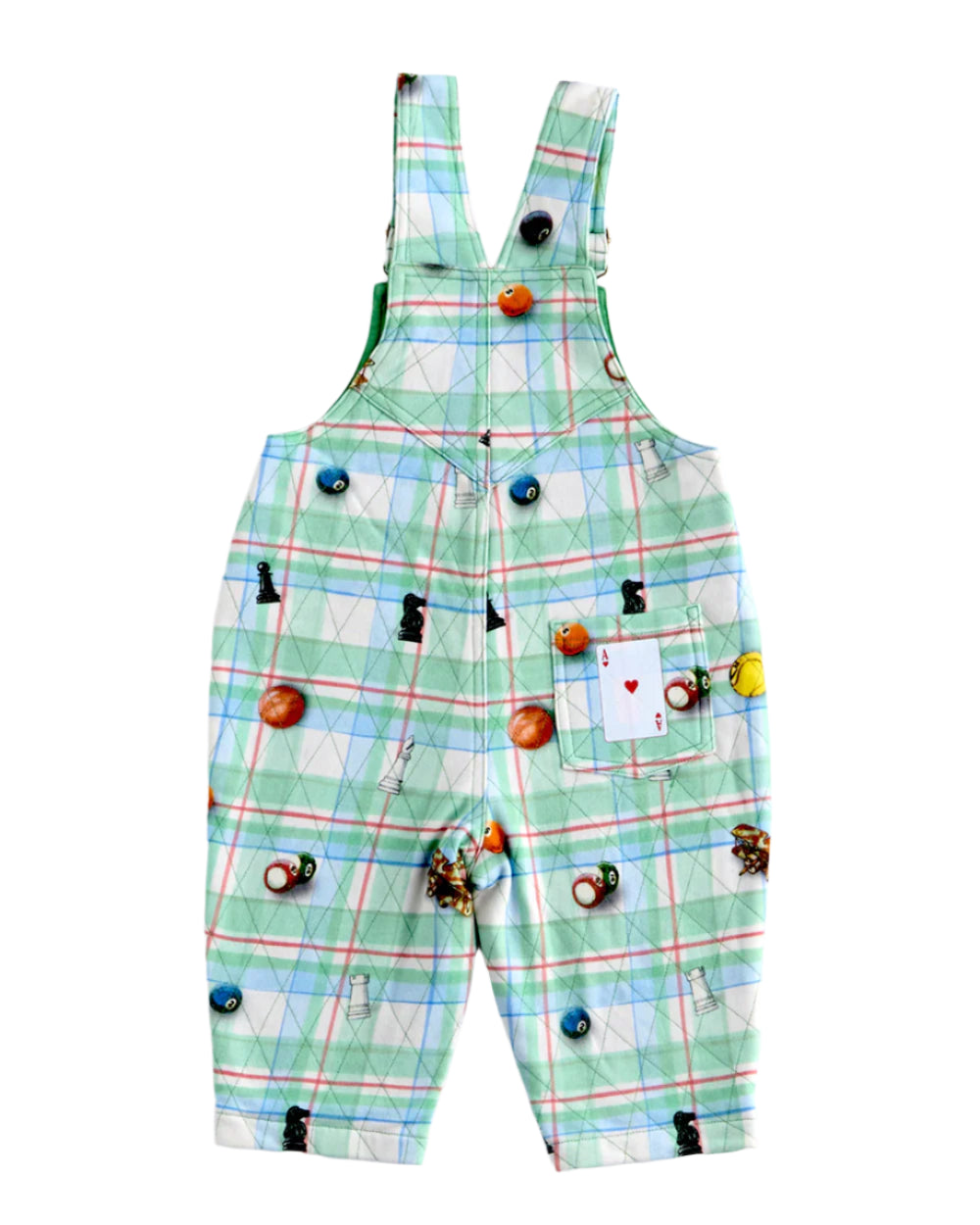 Kip&Co x Eleventh Hour Snookered Tartan Organic Cotton  Quilted Fleece Overalls