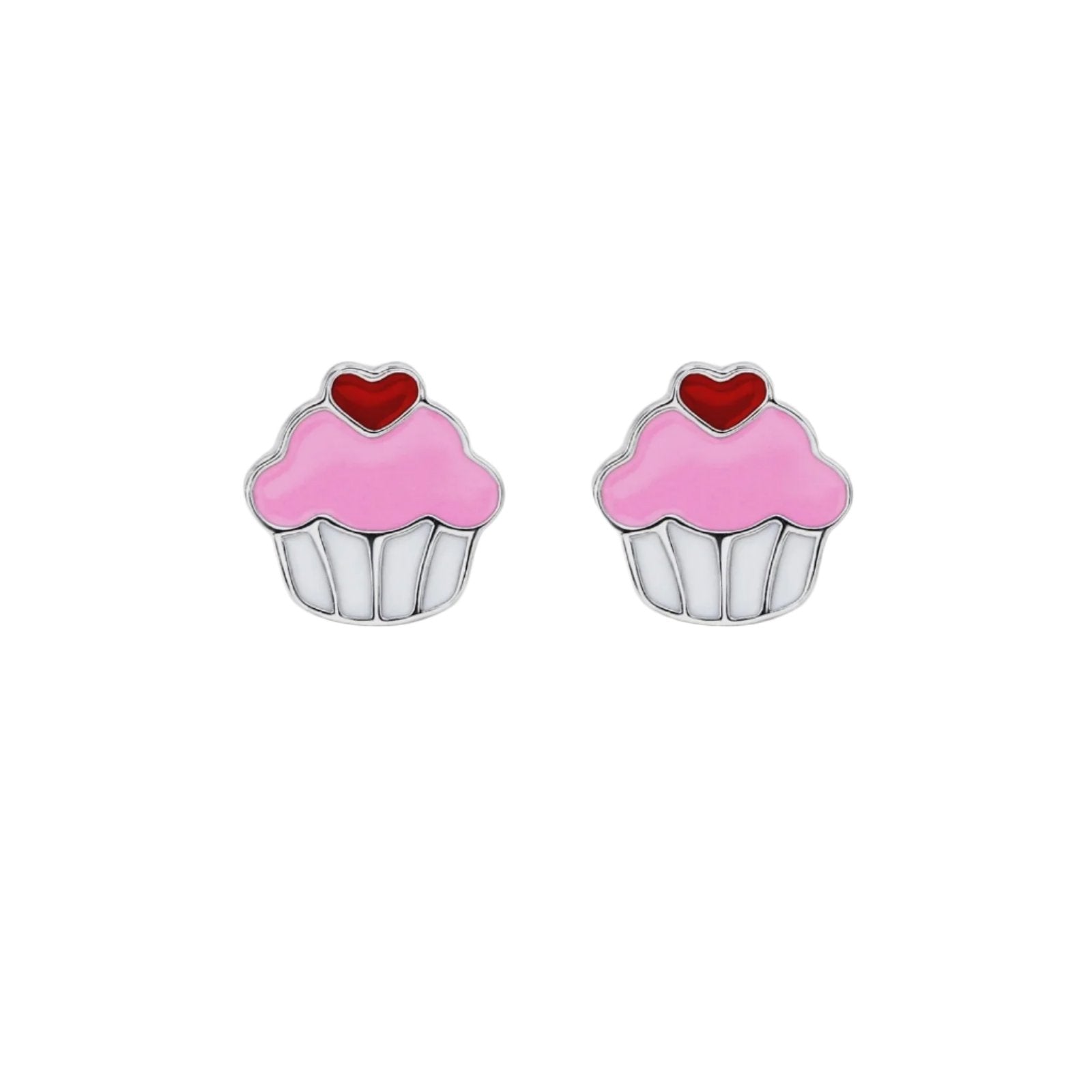 Cupcake Enamel Studs - Silver | Silver Linings Collective