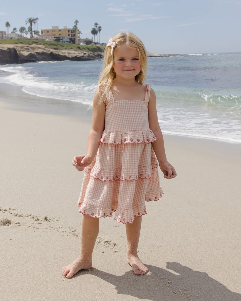Ruffled Swing Dress || Petal Gingham - Petal | Rylee + Cru