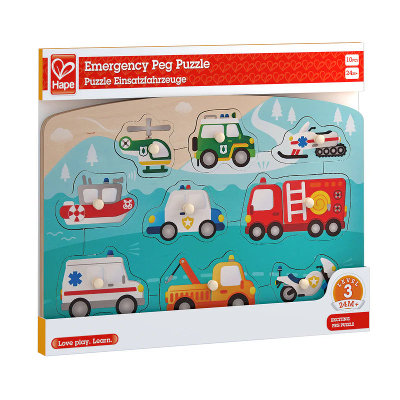 Hape Emergency Peg Puzzle 10pc | Hape