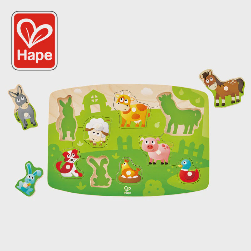 Hape Farmyard Peg Puzzle 10pc