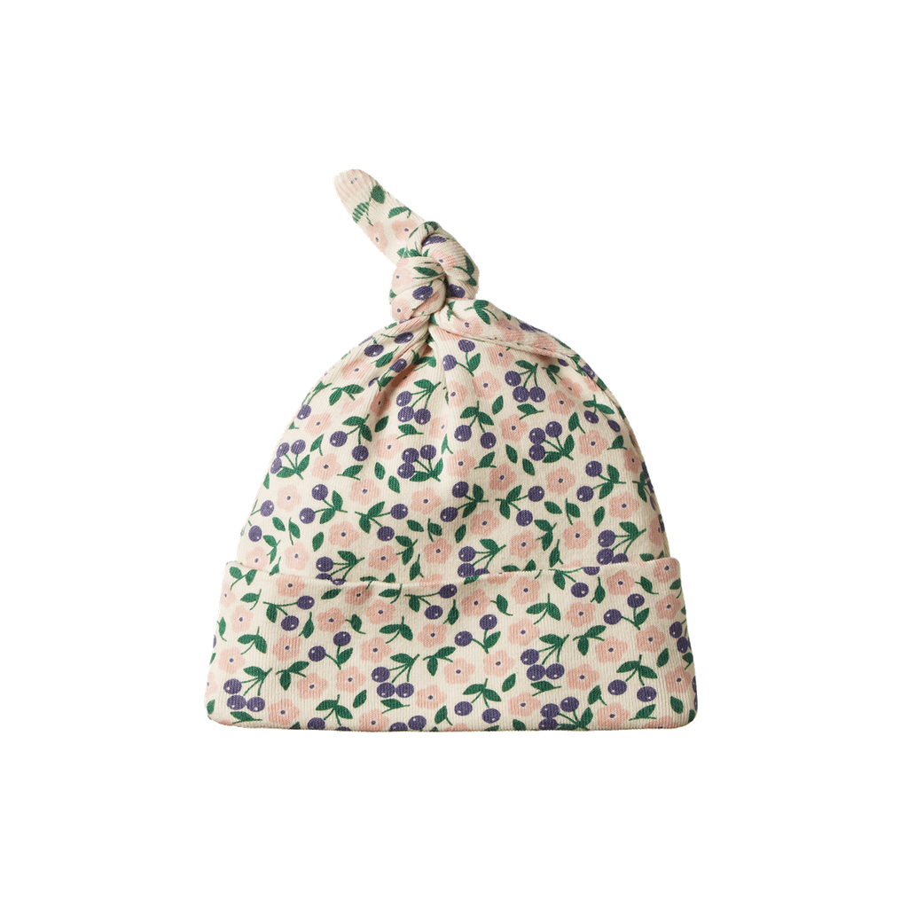 COTTON KNOTTED BEANIE - Briarwood Print | Nature Baby
