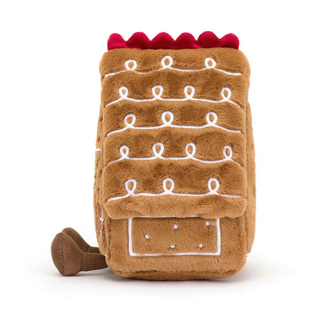 Jellycat Amuseable Gingerbread House Beige 14x18x22cm | Jellycat