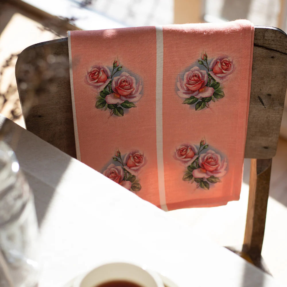 Tea Towel - Vintage Rose Pink  Gerbera | Ali Davies