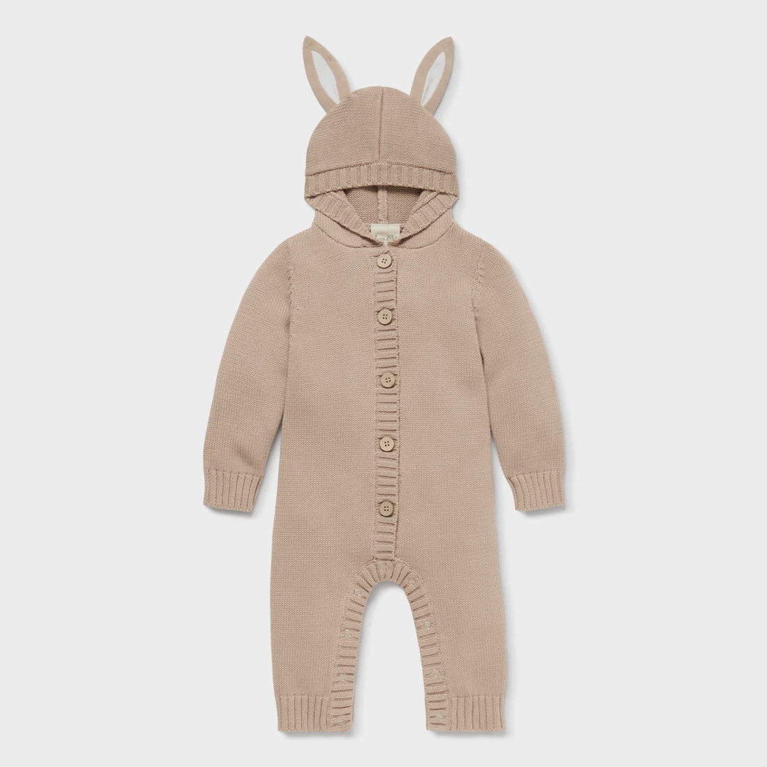 Taupe Bunny Knit Romper | Aster & Oak