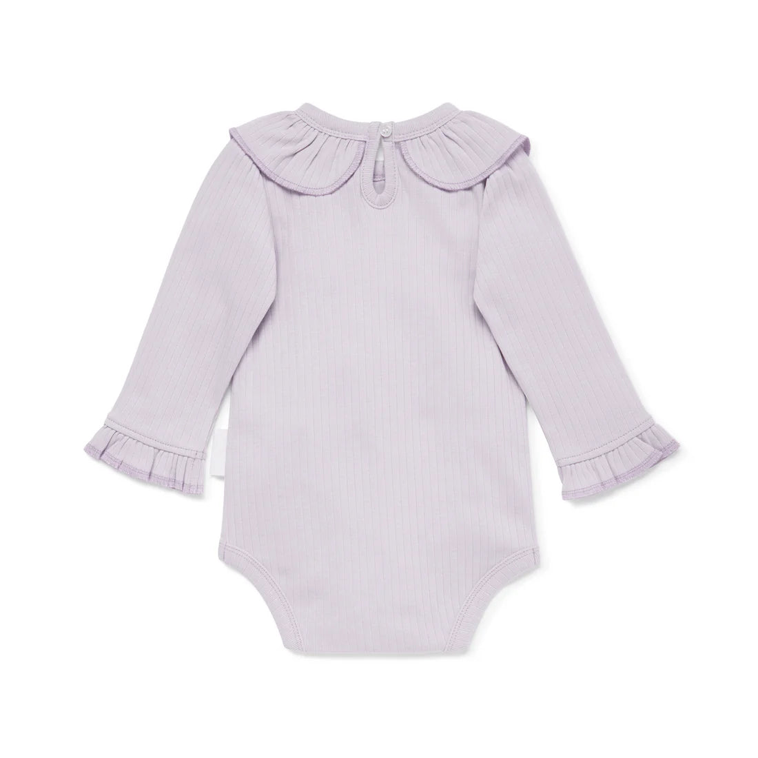 Lavender Rib Ruffle Onesie | Aster & Oak