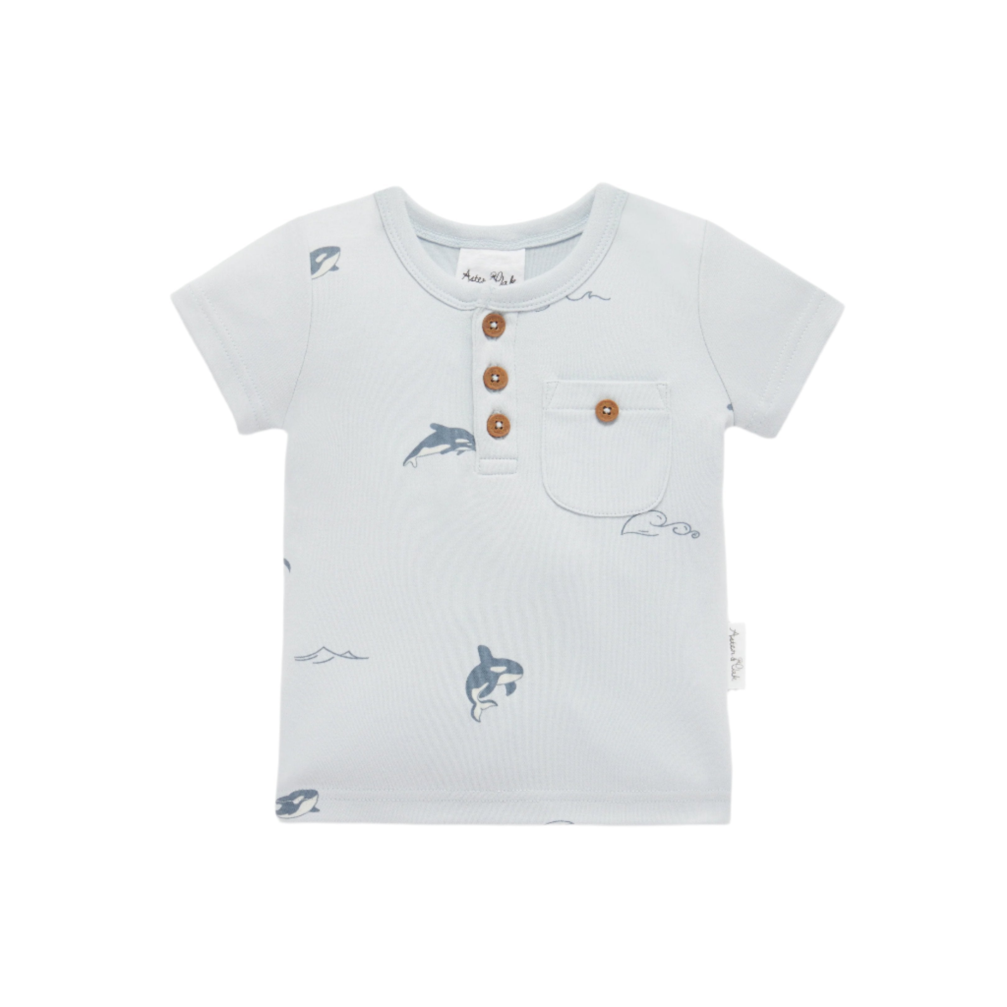 Orca AOP Henley Tee | Aster & Oak