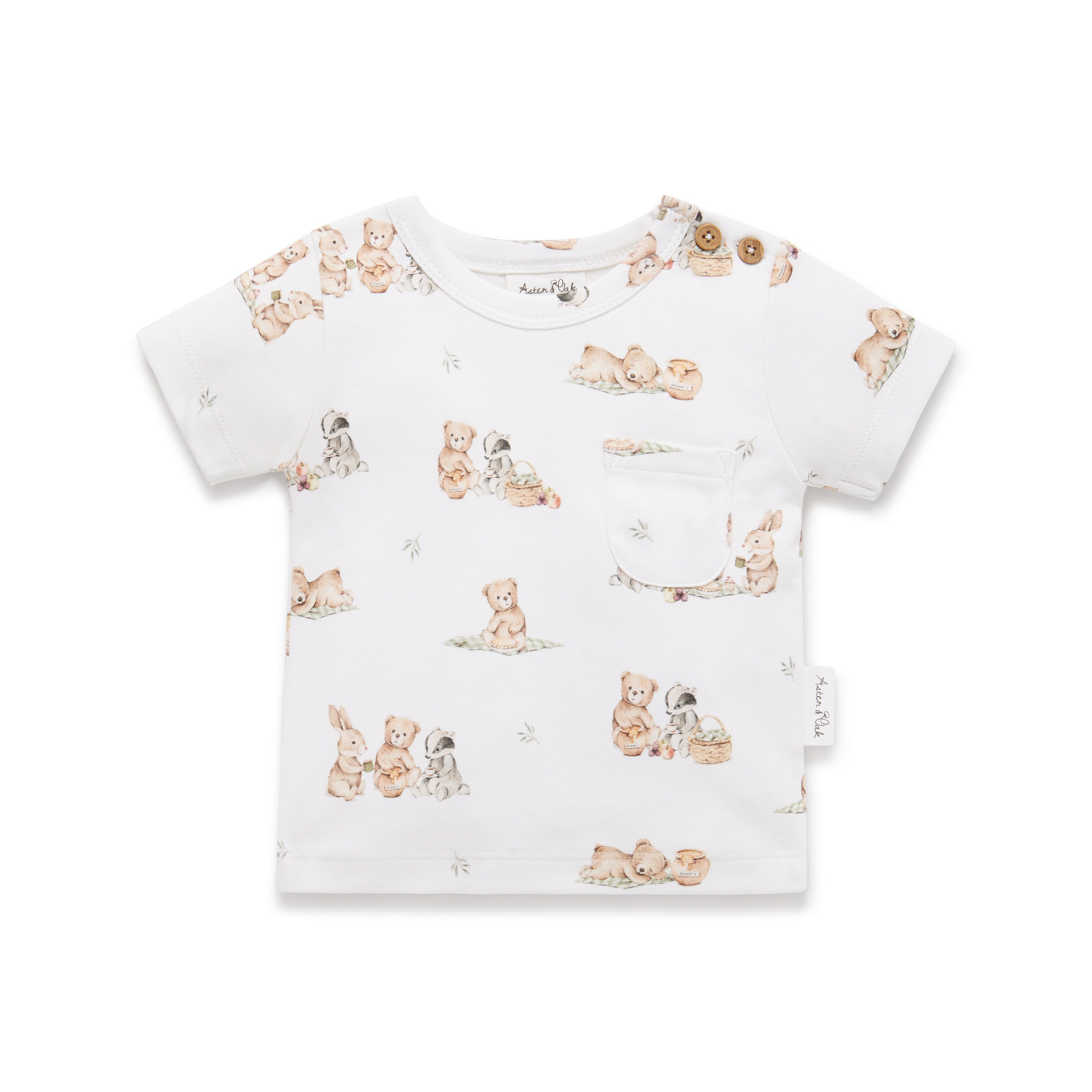 Teddy Picnic AOP Tee | Aster & Oak