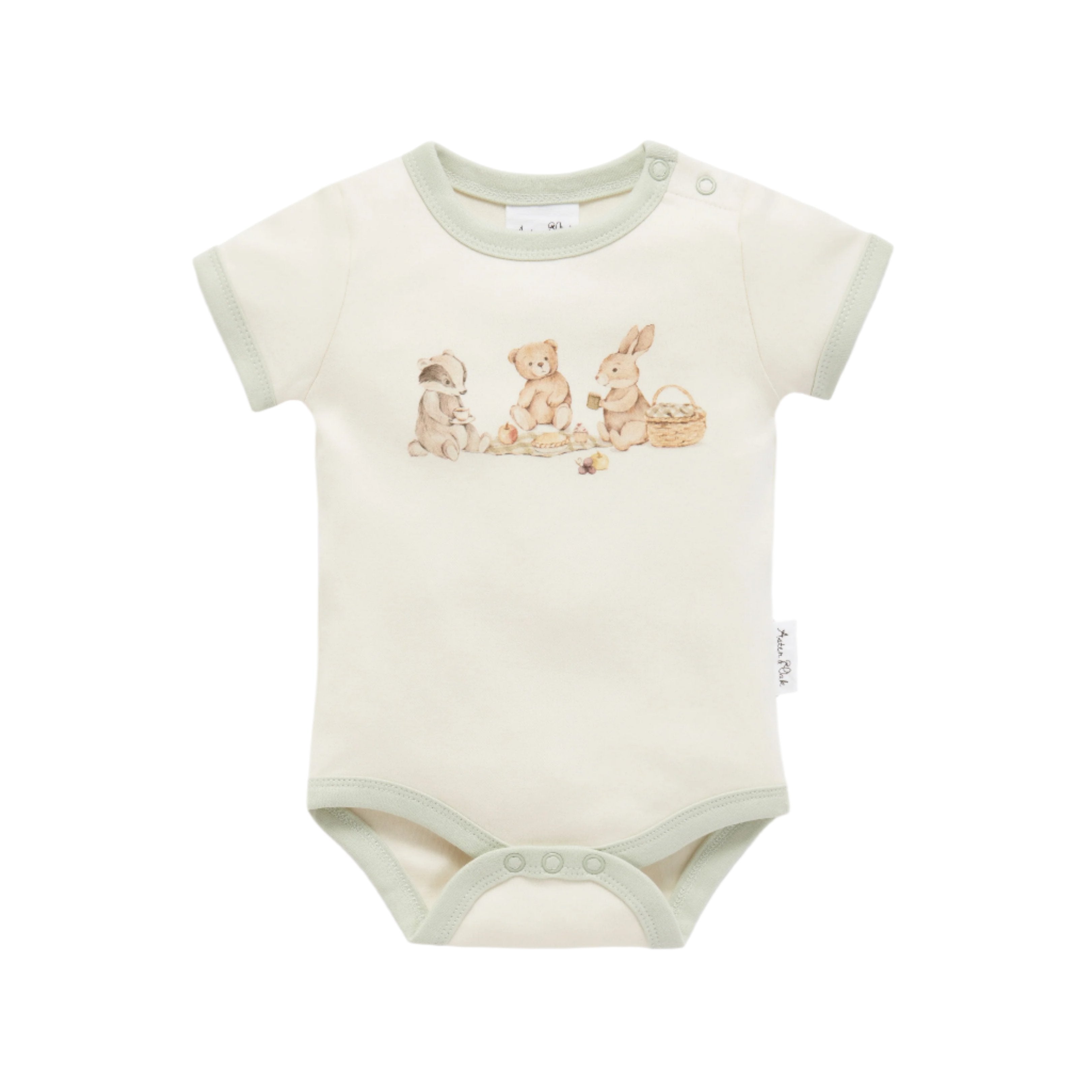 Teddy Picnic Print Onesie | Aster & Oak