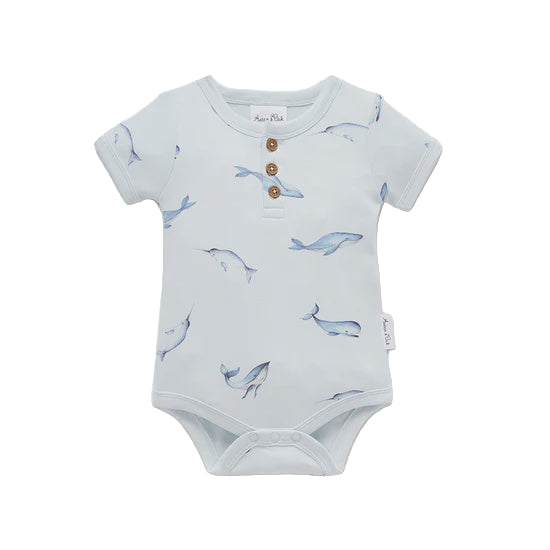 Under The Sea Henley Onesie || Blue | Aster & Oak