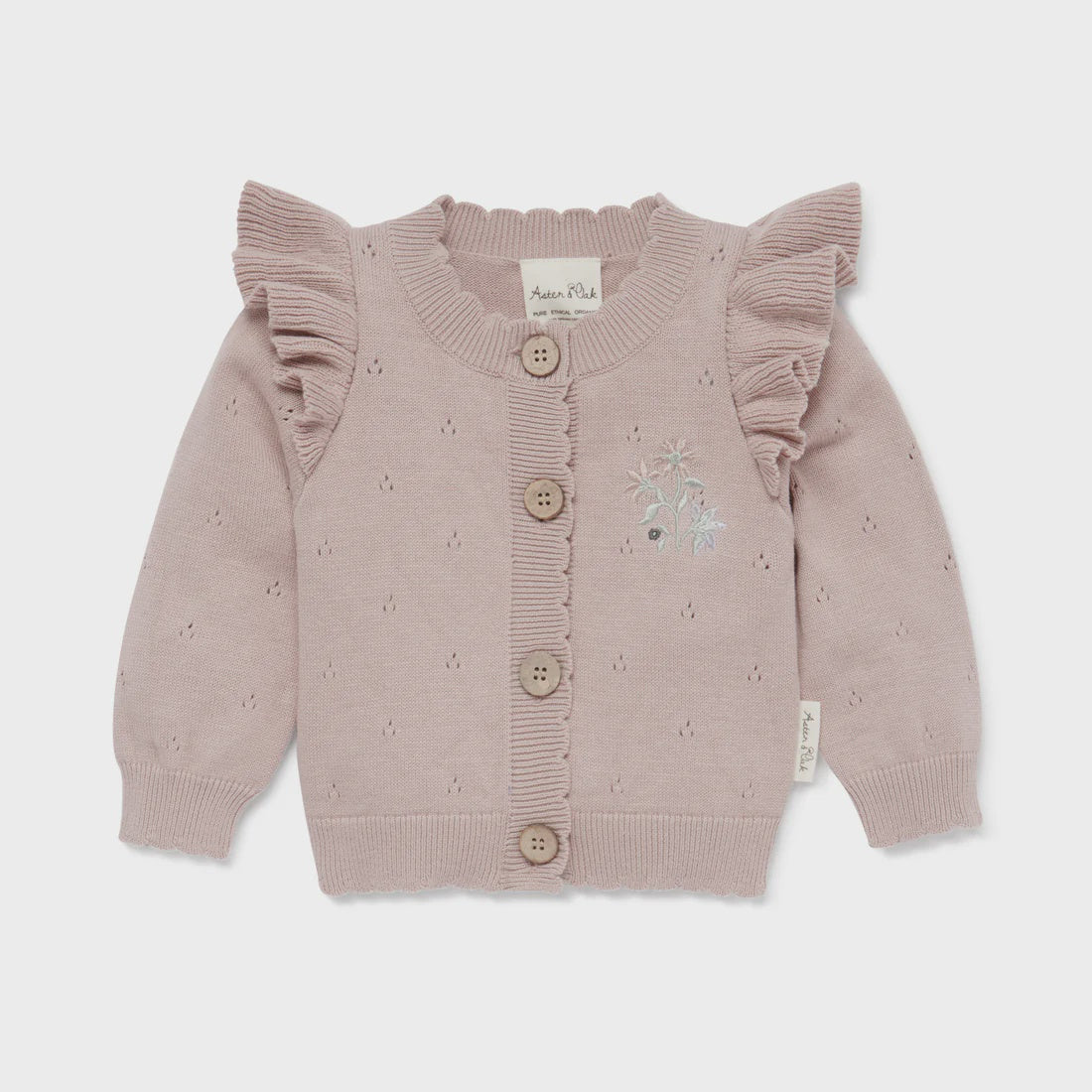 Mauve Pink Knit Cardigan | Aster & Oak