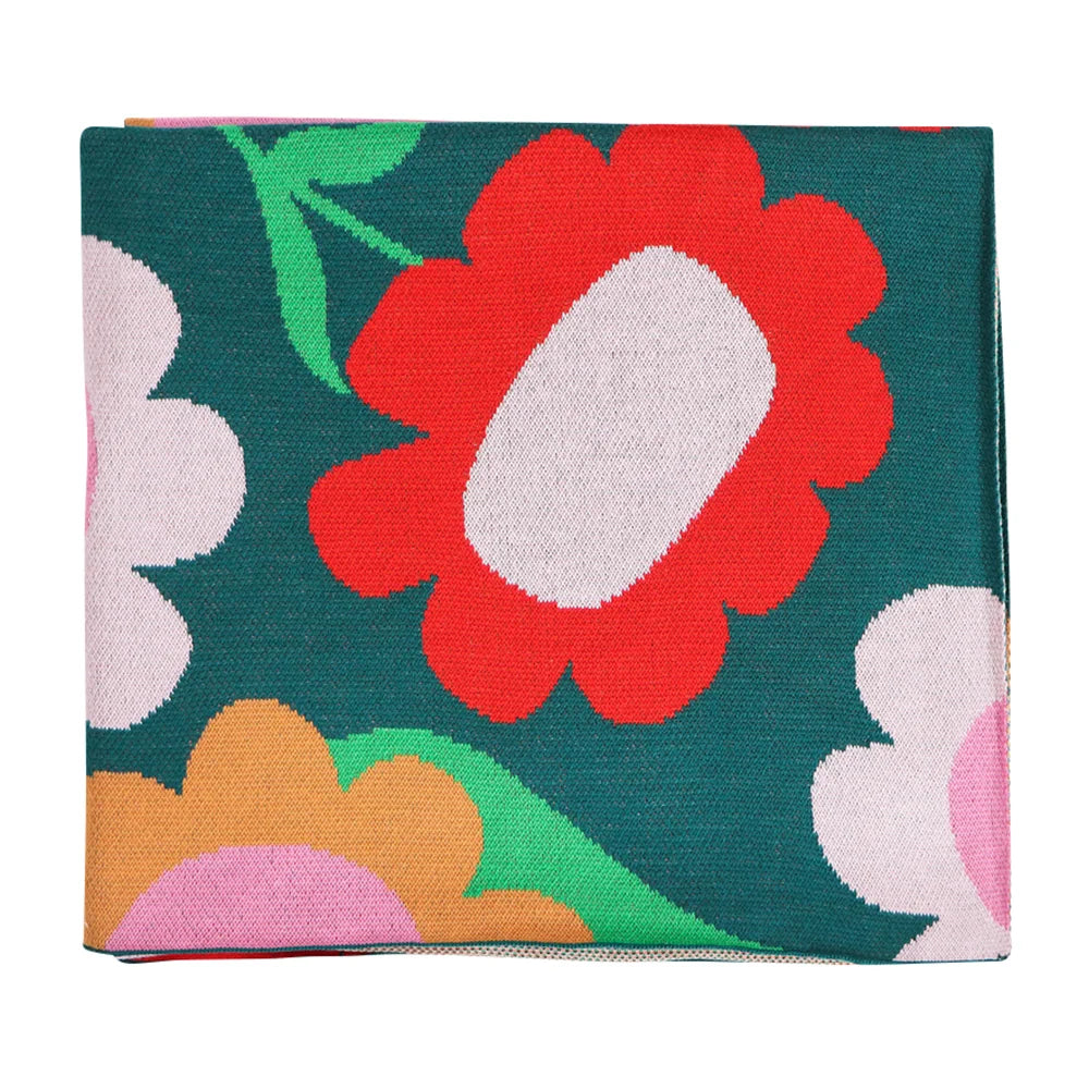 COTTON Knit Throw - Flower Patch | Annabel Trends