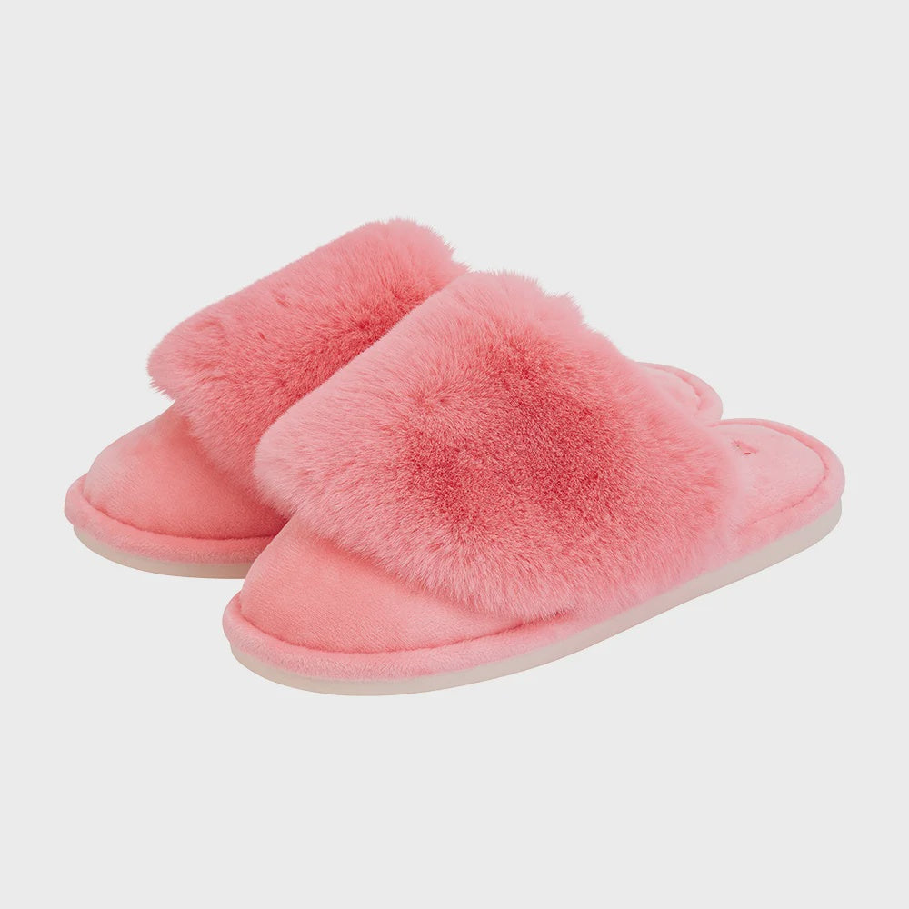 COSY LUXE Slippers  - Coral Pink | Annabel Trends