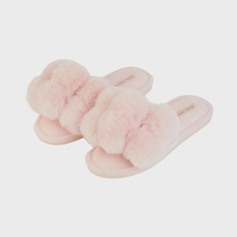 Pom Pom Slippers - Cosy Luxe - Pink Quartz  | Annabel Trends