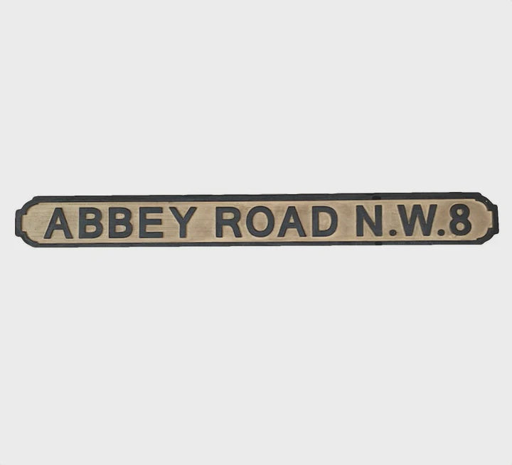 Abbey Road Wooden Road Sign | Blue Goose Imports