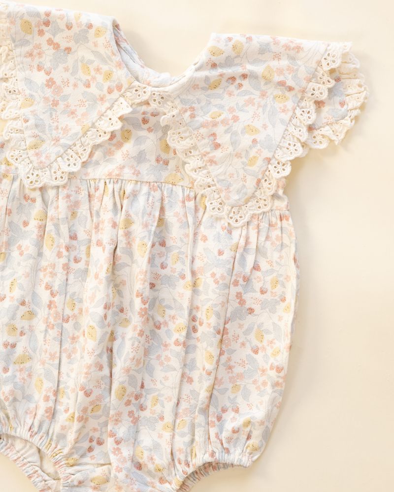 Porter Romper || Summer Garden - Ivory | Rylee + Cru