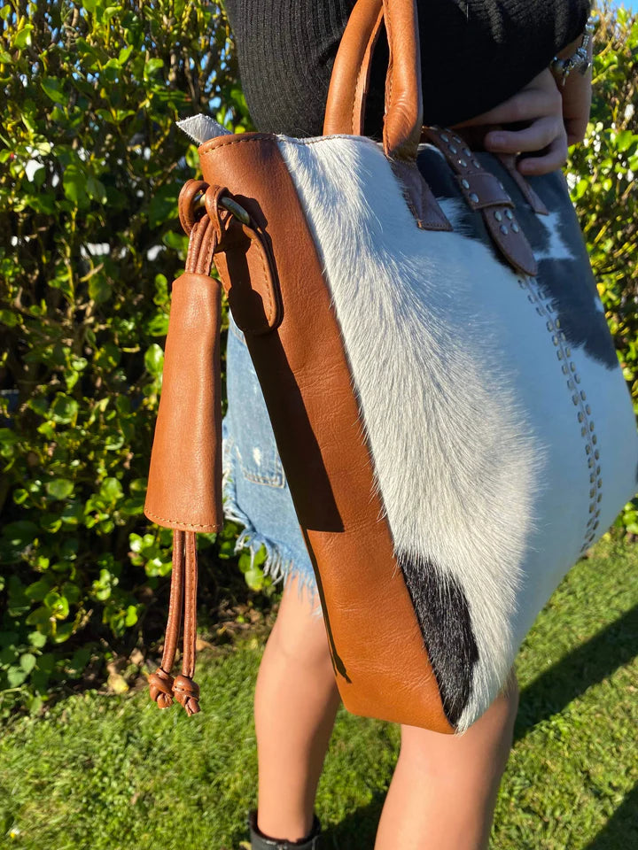 Amy-Lee Tote Bag - Brown & White | Watson & Dods
