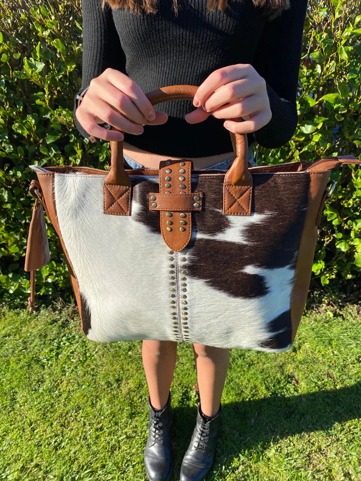 Amy-Lee Tote Bag - Brown & White | Watson & Dods