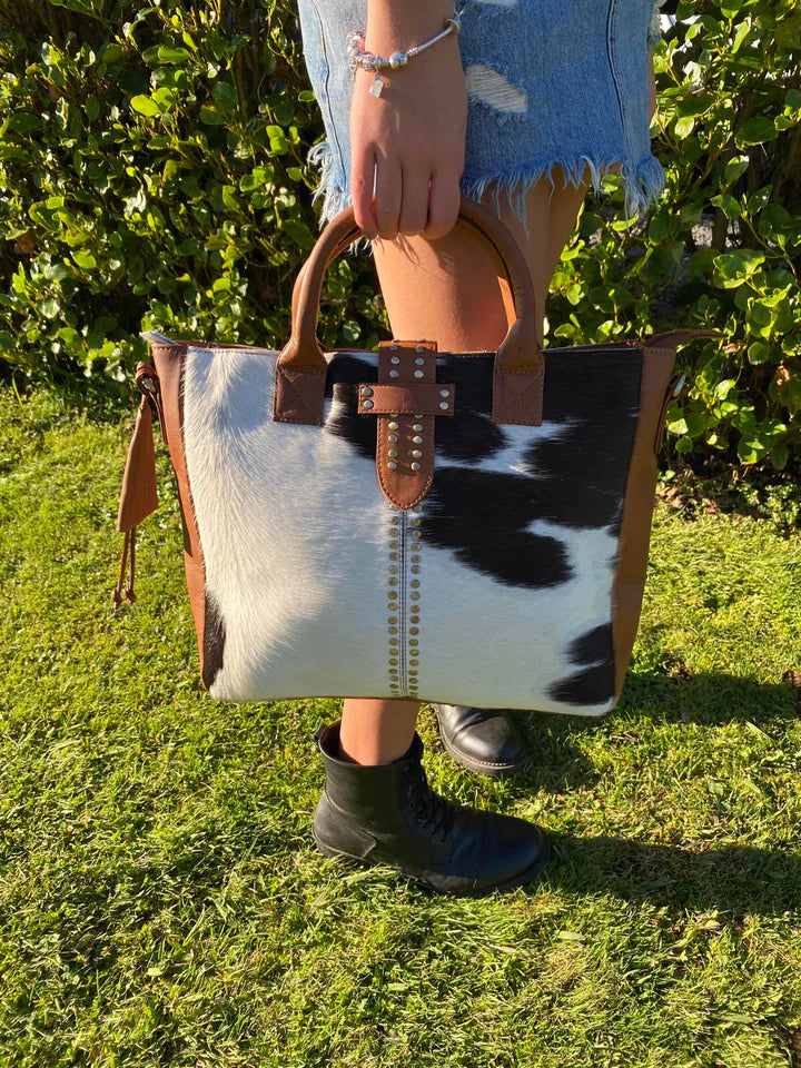Amy-Lee Tote Bag - Brown & White | Watson & Dods