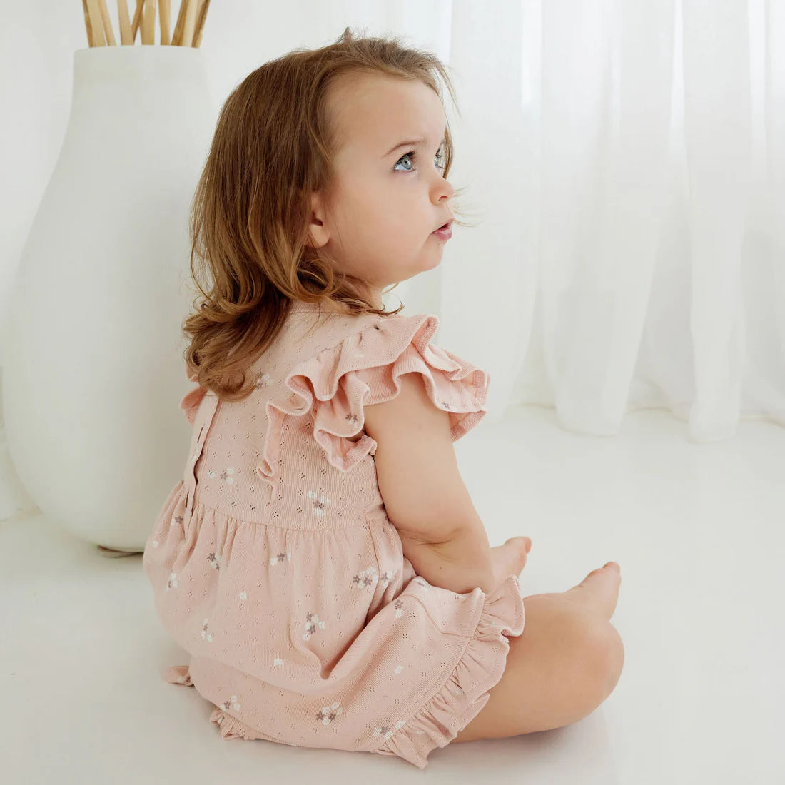 Petal Pointelle Ruffle Dress | Aster & Oak