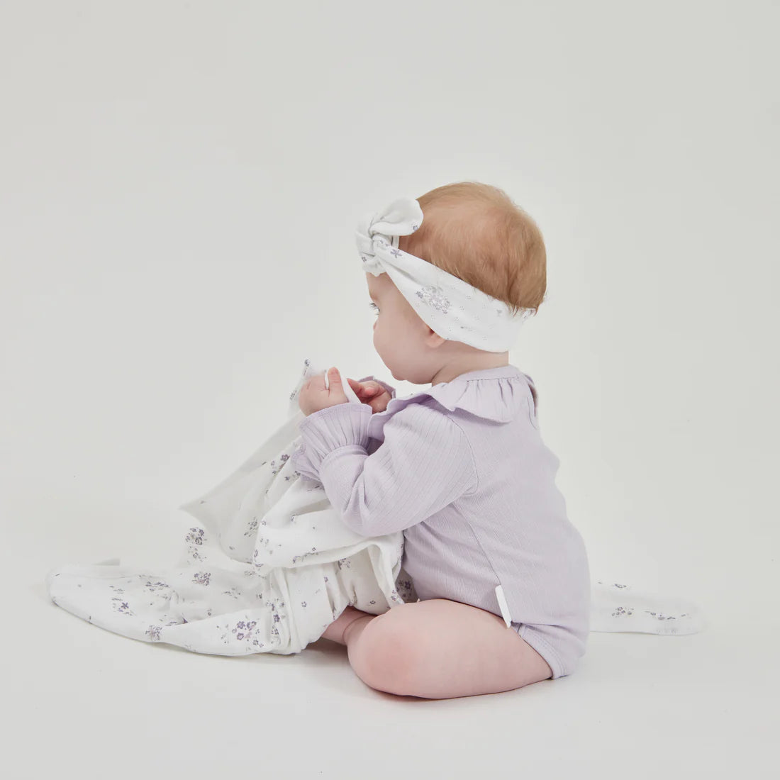 Lavender Rib Ruffle Onesie | Aster & Oak