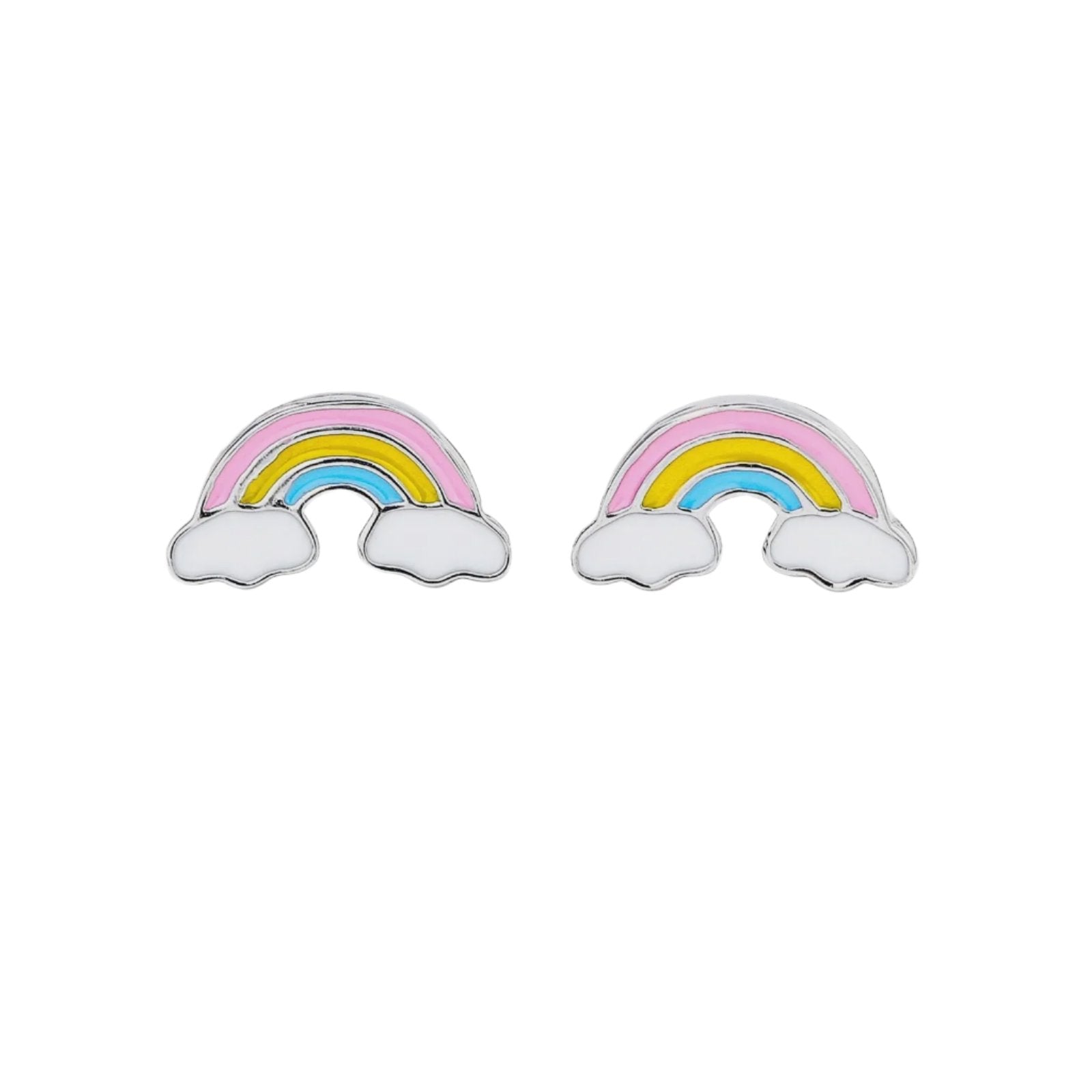 Rainbow Enamel Studs - Silver | Silver Linings Collective