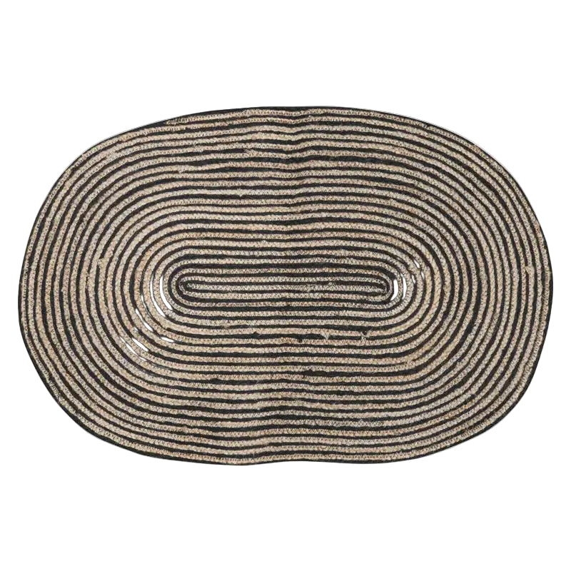 Jute Oval Door Mat - Stripe | Le Forge