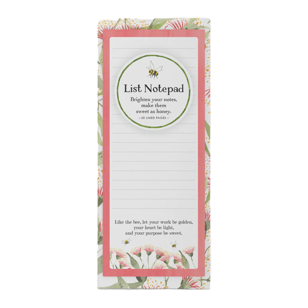 Bee List Notepad - Flowering Gum | Affirmations
