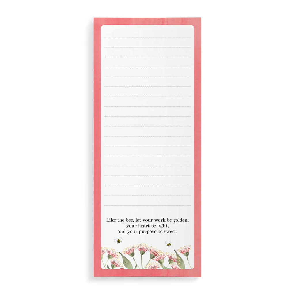 Bee List Notepad - Flowering Gum | Affirmations