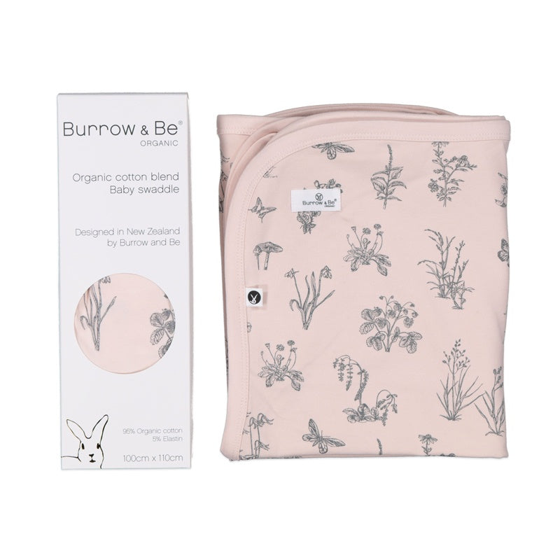 Baby Swaddle - Blush Meadow | Burrow & Be