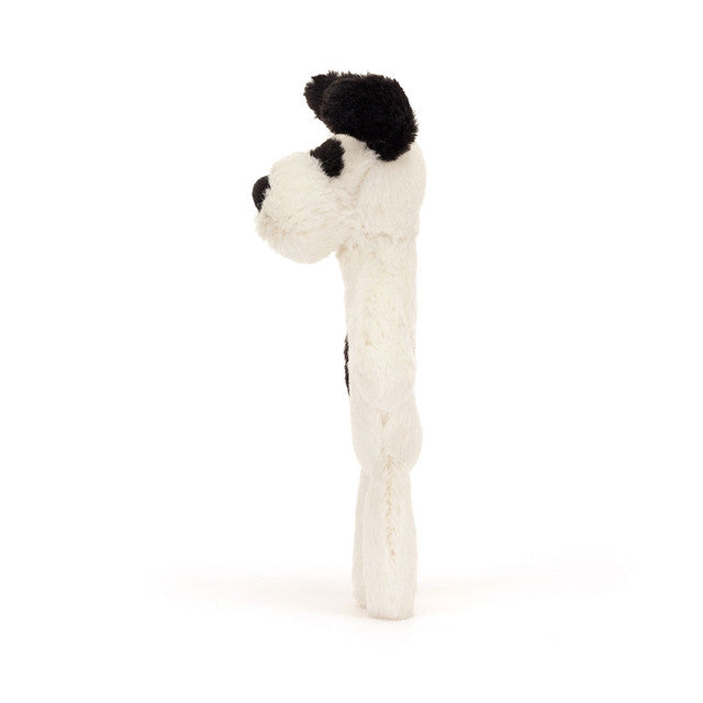 Bashful Black & Cream Puppy Ring Rattle 2x8x18cm | Jellycat