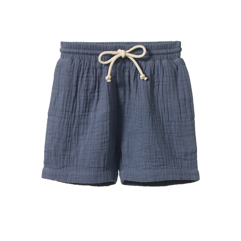 JAMES SHORTS MUSLIN - Vintage Indigo | Nature Baby