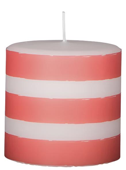 Candle Pillar H100 Rose Stripe | BROSTE