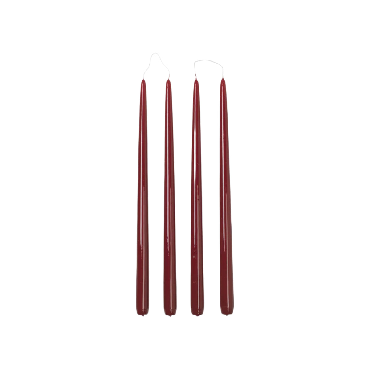 BROSTE Candle Taper - Set of 4 - Glossy Burgundy | Broste Copenhagen