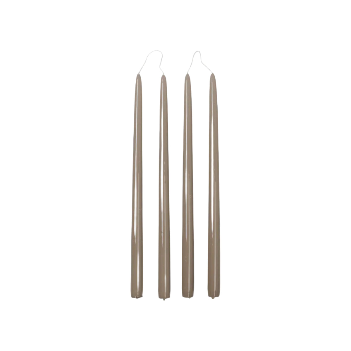BROSTE Candle Taper - Set of 4 - Glossy Linen | Broste Copenhagen