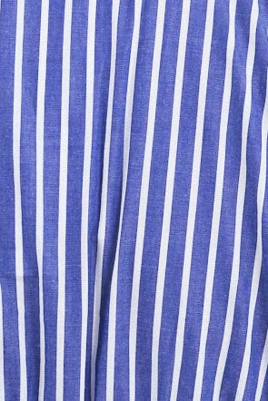Belief Blue Stripe V Neck Fit and Flare Long Sleeve Top - Blue Stripe | Ivy + Jack
