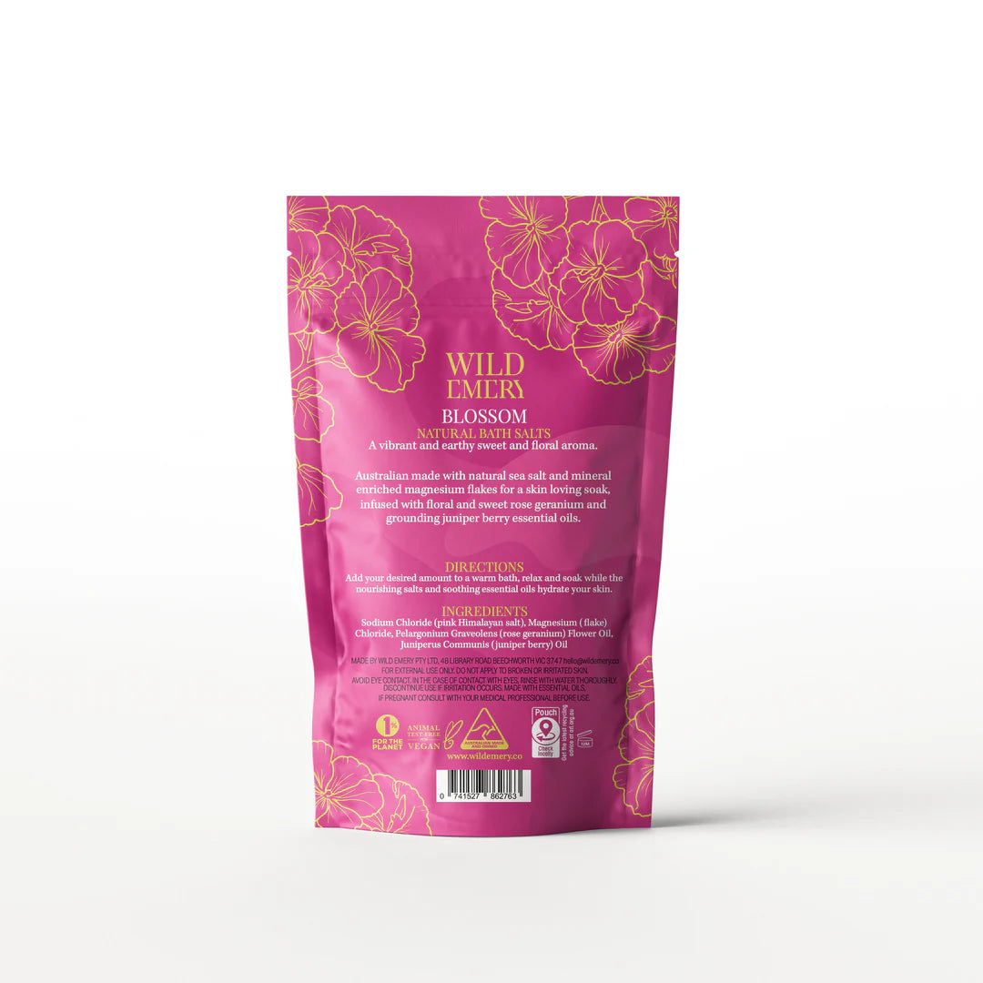 Natural Bath Salts - Blossom - 180g | Wild Emery
