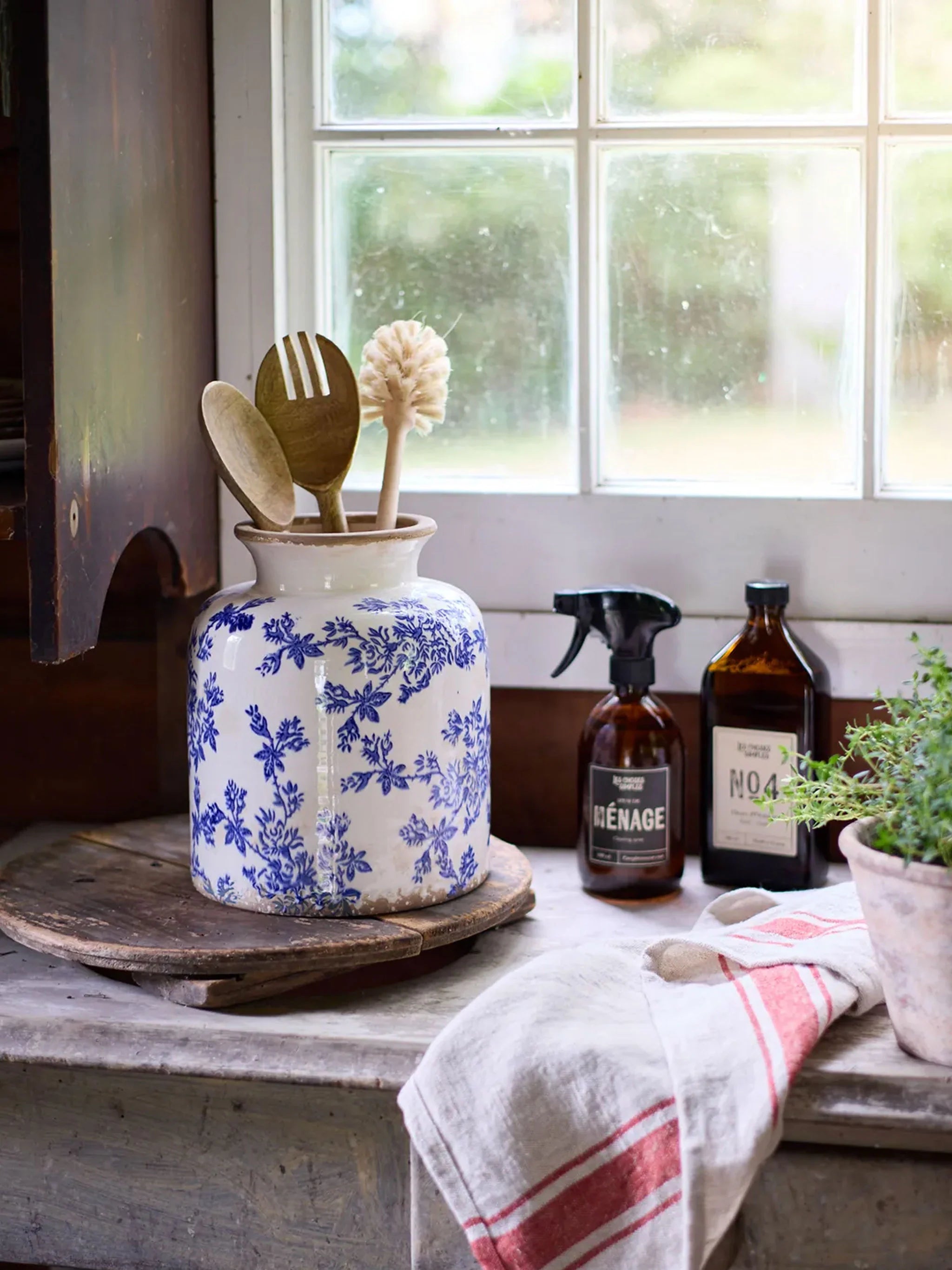 Blue Floral Vessel | French Country