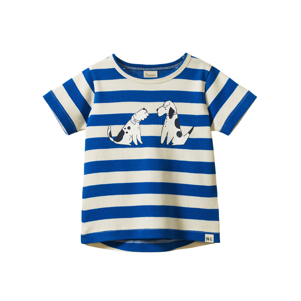 RIVER TEE - Dog Walk Blue Print | Nature Baby