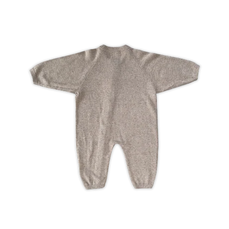 Organic Speckle Knit Zipper Starsuit - Oatmilk | Grown
