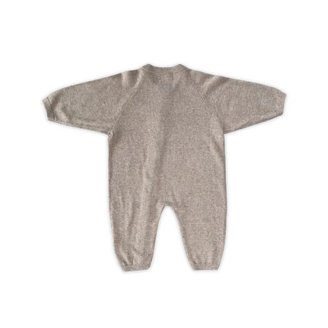 Organic Speckle Knit Zipper Starsuit - Oatmilk | Grown