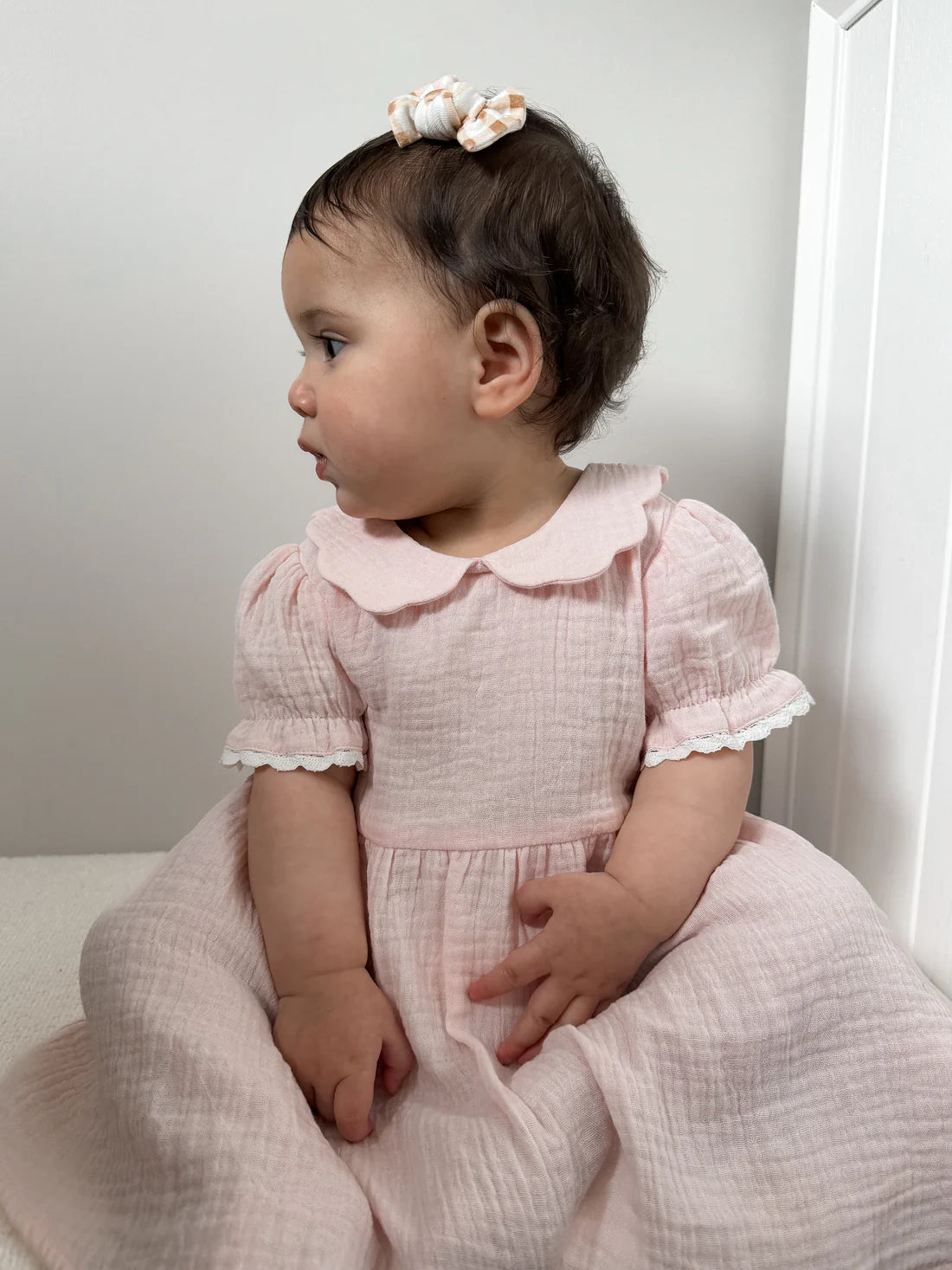 Muslin Trim Dress | Pink | Aster & Oak