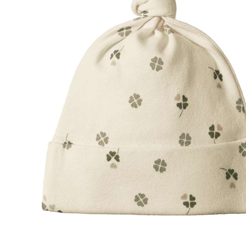 COTTON KNOTTED BEANIE - Lucky Print | Nature Baby