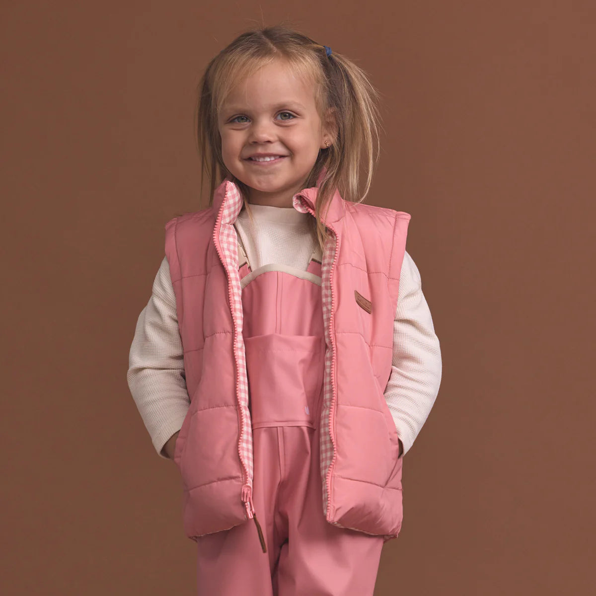 Reversible Eco-Vest - Rose Gingham | Crywolf