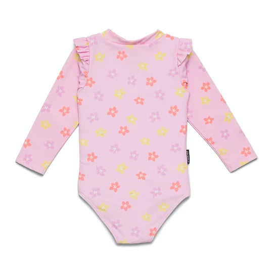 Baby Long Sleeve Swimsuit - Hibiscus Bloom | CRYWOLF